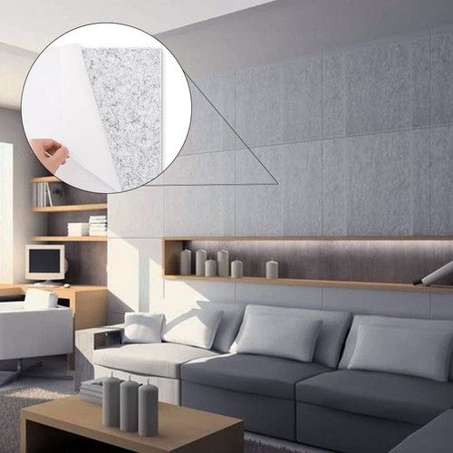 12x Acoustic Wall Panel Tiles Studio Sound Proofing Insulation Self Adhesive Pad