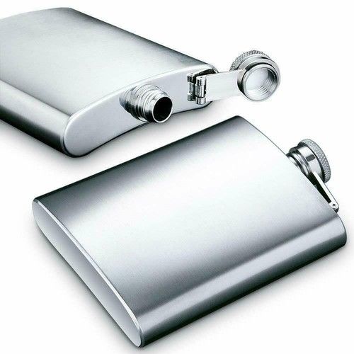 HIP FLASK Stainless Steel Pocket Drink Whisky Flasks Alcohol Gift Steel UK POST