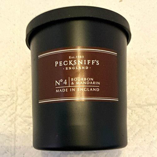 Pecksniff's No 4 Bourbon & Mandarin Scented Jar Candle, Black, 1 Pack