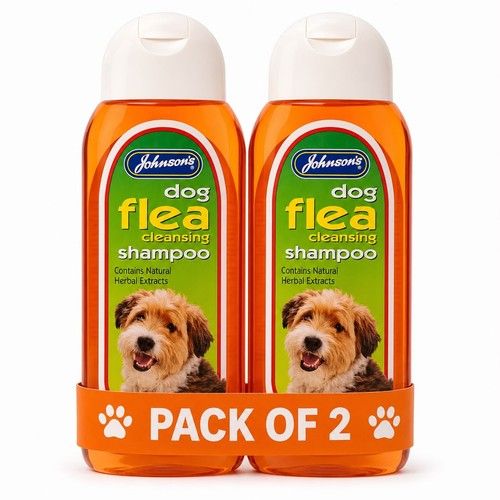 Johnson's Dog Flea Cleansing Shampoo Pack of 2 Natural Herbal Extracts 200ml