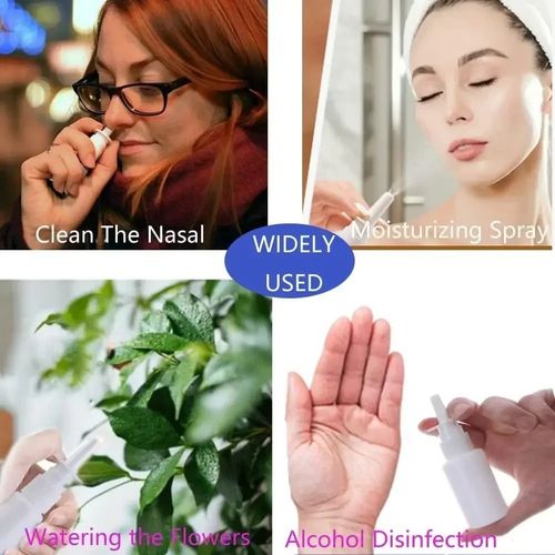 5PCS 10ml Empty Clear Nasal Pump Spray Plastic Bottle Refillable Fine Mist UK — image 5