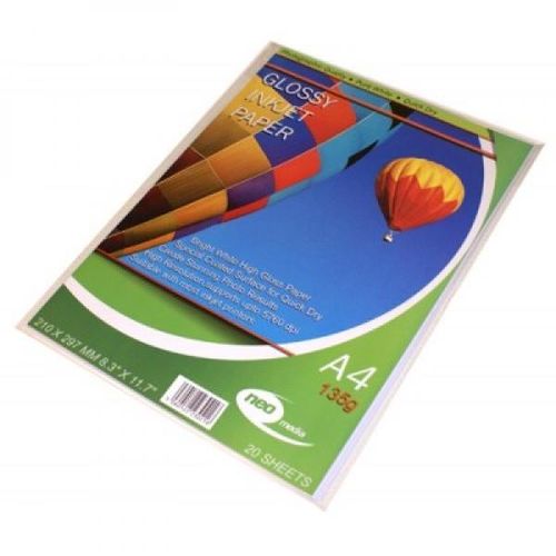 100 SHEETS 135GSM NEO INKJET PAPER  PREMIUM GLOSSY GLOSS  A4 PHOTO 135g 135 — image 1