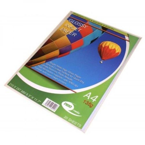 100 SHEETS 135GSM NEO INKJET PAPER  PREMIUM GLOSSY GLOSS  A4 PHOTO 135g 135