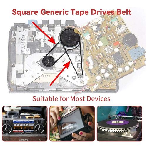 100pcs 40-135mm Mixed Rubber Drive Belts for Cassette Tape Deck CD DVD Player — image 6