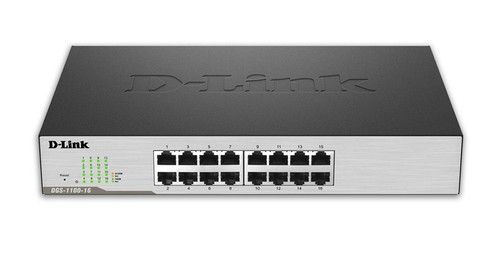 D-Link 16-Port Gigabit Ethernet Network Desktop Switch L2 Black DGS-1100-16