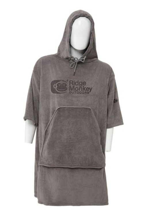 Ridgemonkey Outdoors Poncho Towel - Jet - All Sizes - Water Sports Clothing