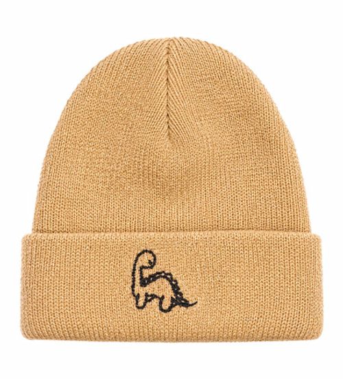 Baby Knitted Hat , Sift Knit , Embroidered Dinosaur Approx 6/12 Months