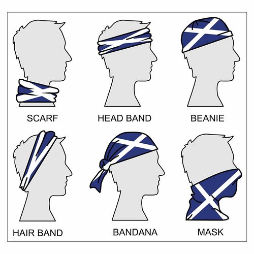 Lomo Tube Neck Scotland Scarf Bandana- Saltire / Scottish Flag / Saint Andrew — image 5