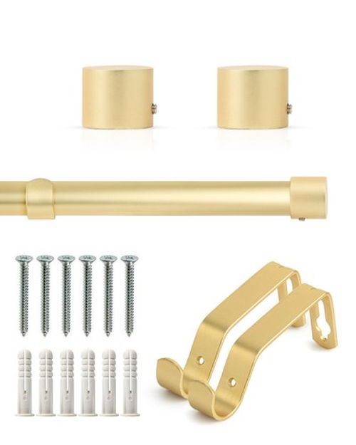 Extendable Curtain Poles with End Finials -1.2m-2.1m/1.6m-3m Full Stop