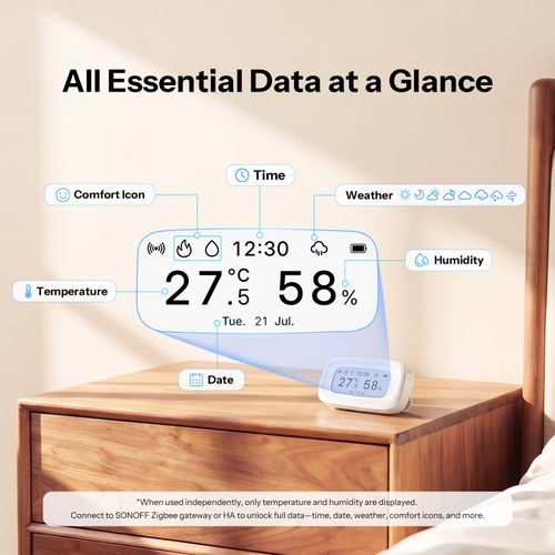 SONOFF Zigbee Temperature Humidity Sensor 2.9in E-Ink Display Remote Monitor — image 8