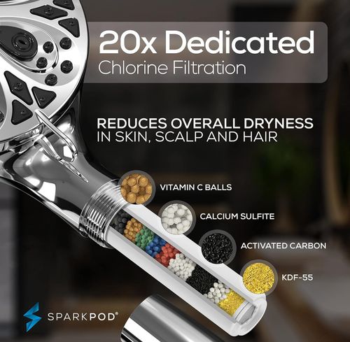 10 Spray Setting Shower Head High Flow Filtered Shower Head, Stainless Hose — image 13