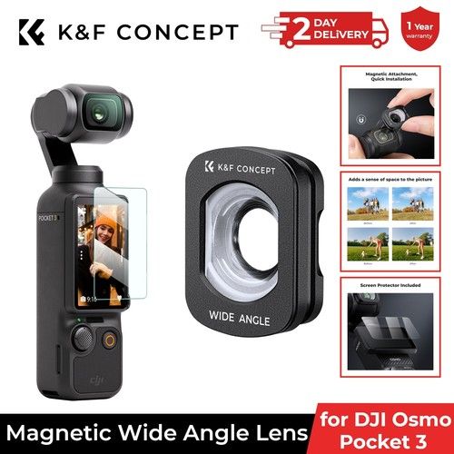 K&F CONCEPTMagnetic Wide Angle Lens for DJI OSMO POCKET 3 AGC Optical Glass