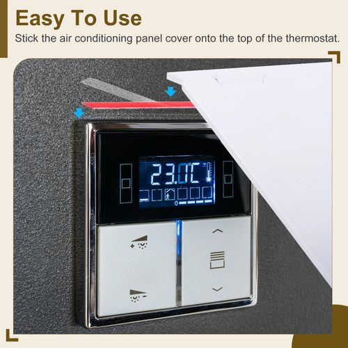 3-7/16" Central AC Thermostat Cover Panel Control Switch Protector Clear Black — image 5