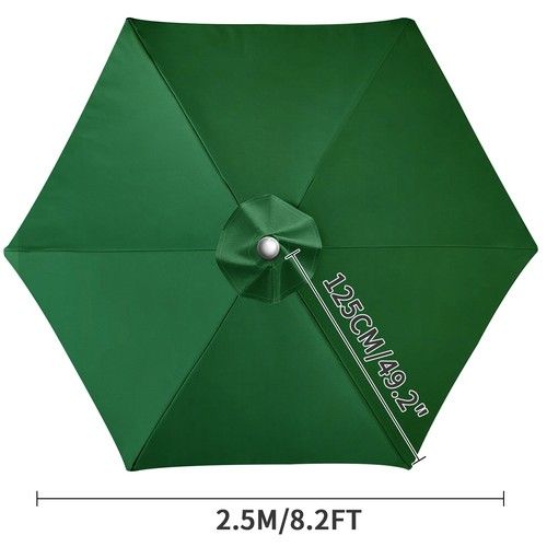 Replacement Fabric Parasol Garden Canopy 2m 2.5m 2.7m 3m Round Cover 6 or 8 Arm