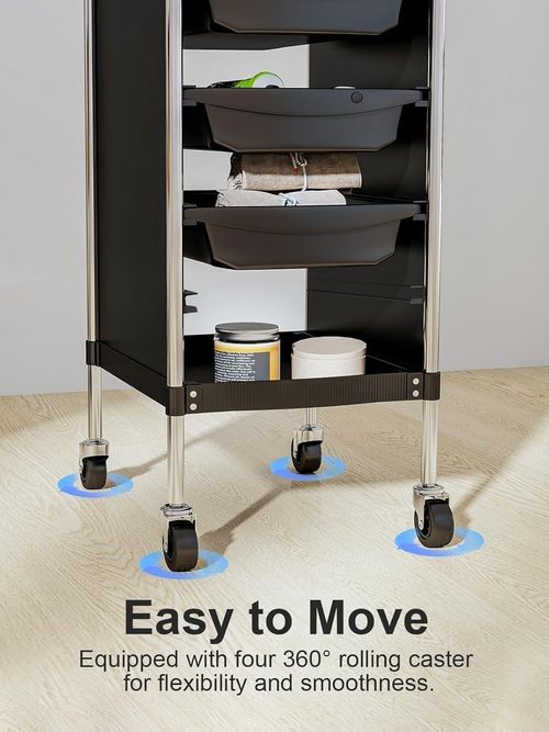 4 Drawer Salon Hairdresser Rolling Cart Trolley Beauty Barber Storage Basket — image 7