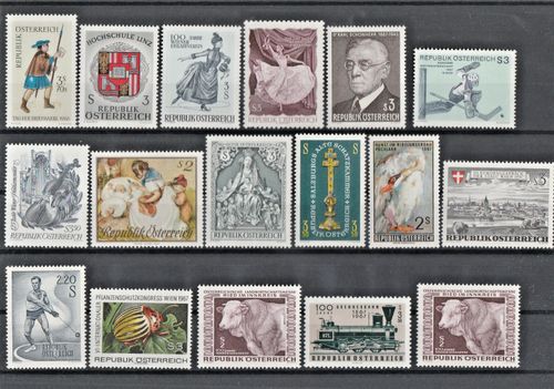 17 stamps Republic of Austria mint from 1966 — image 1