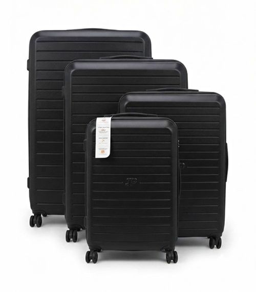Black Hard Shell 4-Piece Spinner (4 Wheels) Luggage Set, Extra Compartments