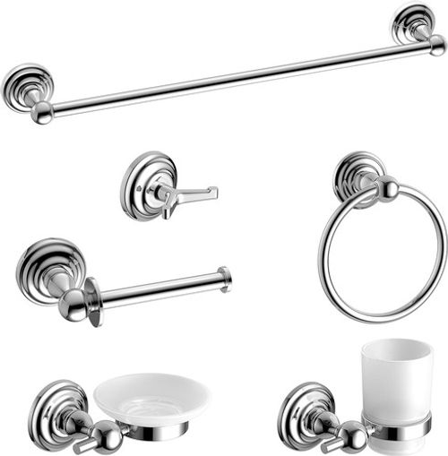 Bathroom Accessories 6 Piece Soap Dispenser Toilet Toothbrush Holder Set