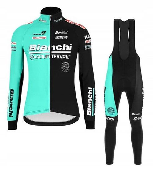 Cycling Jersey Set Men Road Bike Jersey Bib Shorts Pant Padded Bianchi Team Kits