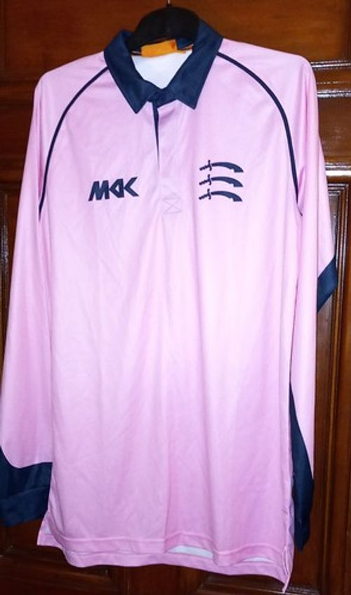 Middlesex Cricket Shirt 2016 T20 Player Issue Long Sleeve Jersey MKK Pink L BNWT