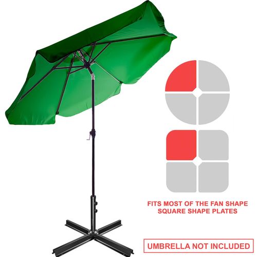 Cross Frame Parasol Base Patio Umbrella Garden Heavy Duty Metal Stand Holder — image 5