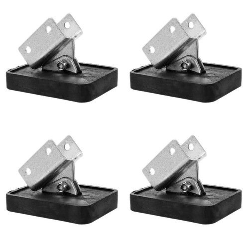 4Pcs Heavy Duty Ladder Foot Pads Rubber Iron Non Slip Ladder Accessories Silver