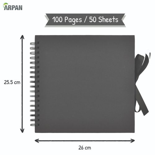 Spiral Scrapbook Album 100 Pages Photo Memory Book Ribbon Baby Birthday Travel — image 3