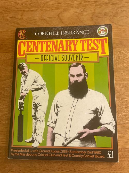 England v Australia Centenary Test Match Programme , Lords Aug 28-2 Sept 1980 — image 1