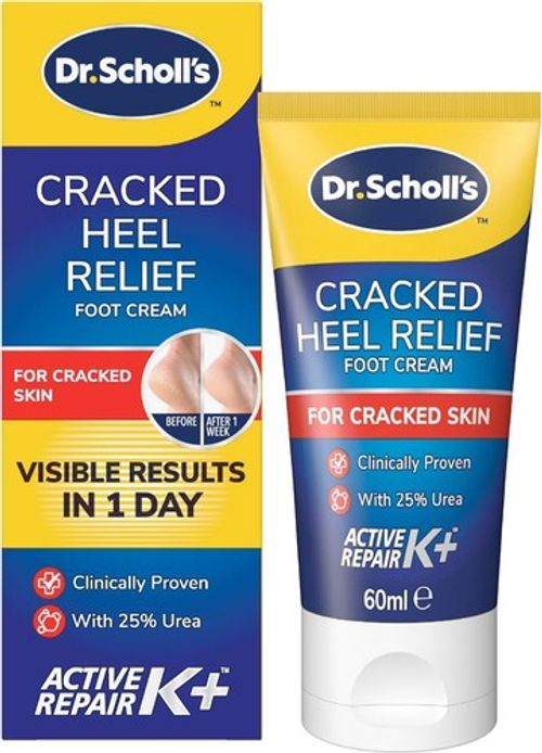 Scholl Cracked Heel Cream Repair K+ Active 60ML  for Cracked Heels and Dry Skin