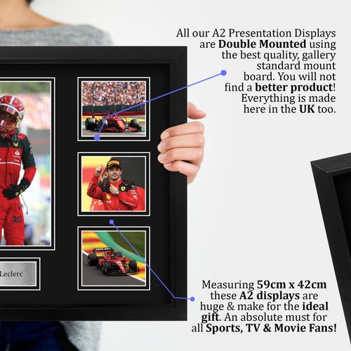 Charles Leclerc Signed Large A2 Framed Formula One Autograph Memorabilia Gift — image 4