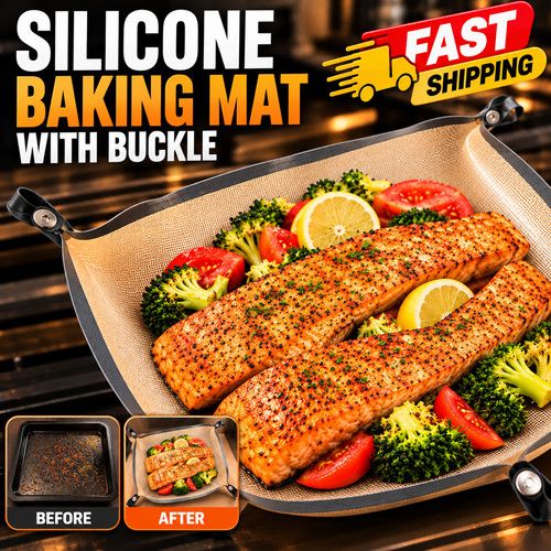 Silicone Baking Mat with Buckle Non Stick Reusable Oven Liner Baking Sheet Tray