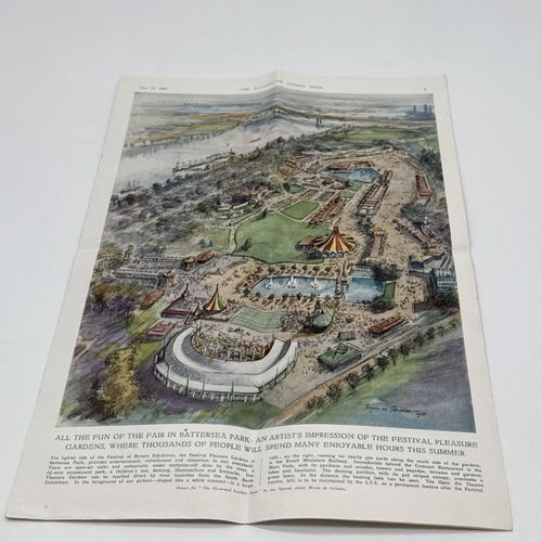 1951 London illustrated News Festival of Britain South Bank Exhibition Map  — image 3