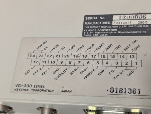 Keyence VG-301 CCD Laser Micrometer Amplifier Unit, 24VDC, with key - Free Ship — image 6