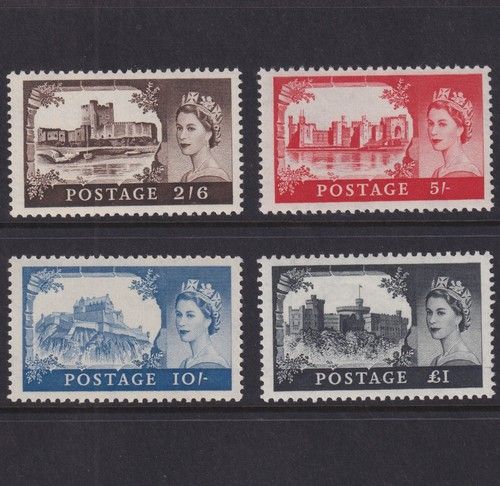 QEII 1959 2nd De La Rue High Value Castles Set SG595/SG598 UNMOUNTED MINT UM MNH