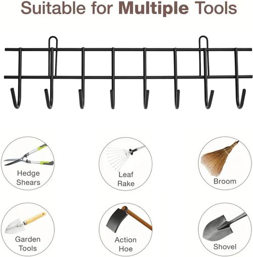 Garden Tool Rack Garage Tool Organiser Holder Wall Mount Heavy Duty Hook Storage — image 4