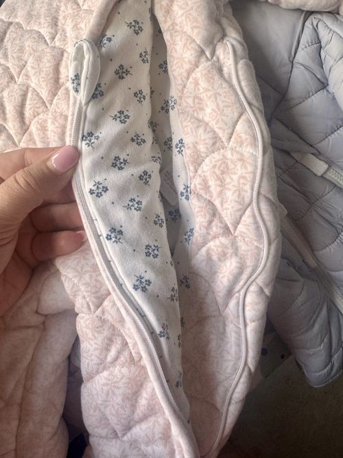 Mamas & Papas Quilted Padded Hooded Floral Snowsuit Pink 0-3 Months — image 5
