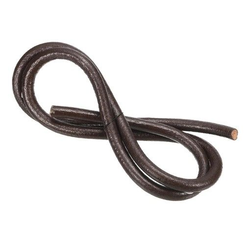 10mm Round Braided Leather Cord for Crafts Jewelry Making, Dark Brown(1 Yards)