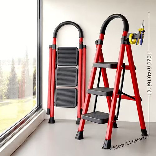 Folding Ladder, 3/4/5/6-Step Ladder, Lightweight Folding Step Stool with Extra