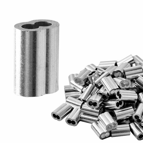 10 Sizes Aluminum Cable Crimps Loop Sleeves Ferrule for Wire Rope Clip Fittings — image 3