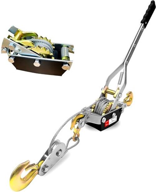 Come Along Winch Heavy Duty, 5T Come Along Pulling Tool 2 Gears 3 Hooks