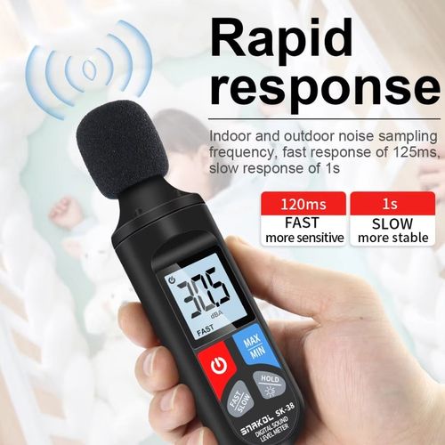 LCD Digital Decibel Meter 30-130dB Sound Level Meter Noise Tester Portable Audio — image 7