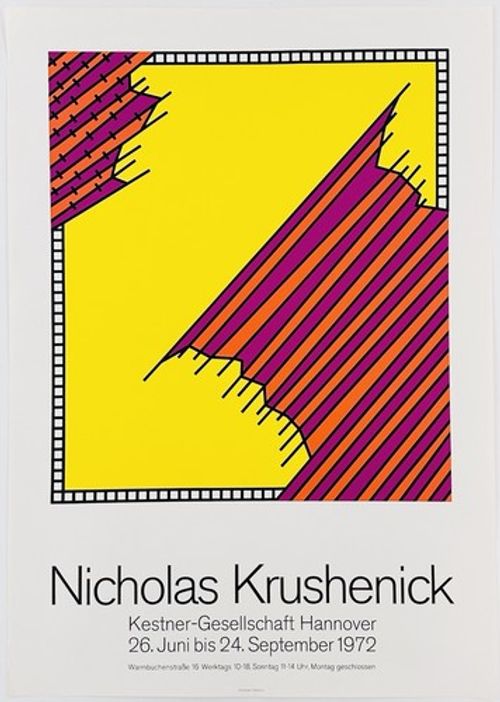 NICHOLAS KRUSHENICK PopArt Poster 1972 Screen Print Exhibition Poster Serigraph