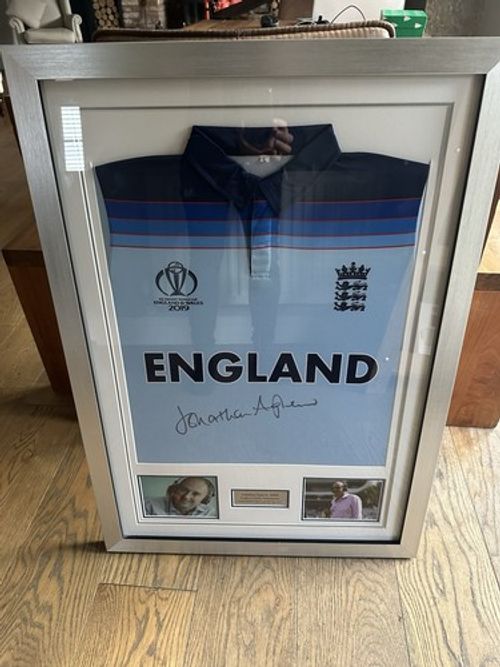 Signed England Cricket Shirt By Jonathan Agnew