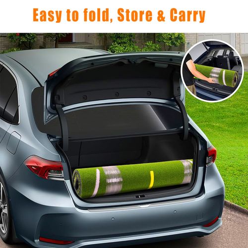 Golf Mat with Dual Turf Golf Hitting Mat with Standing Guide-Line & Swing Path — image 10
