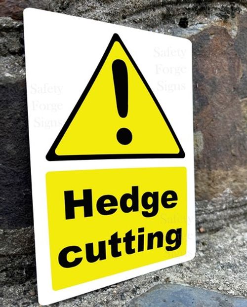 Caution Hedge Cutting, Metal Sign. Safety, Warning, Hazard, Drive, Gate