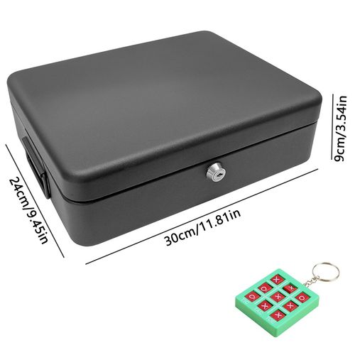 Security Lock Box Fireproof Large Chest Cash Safe Keys Document Home Office Box — image 2