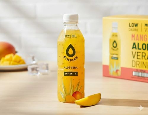 12x500ml Simplee Aloe Vera Mango Drink Real Chunk Tropical Juice Multi Vits — image 3