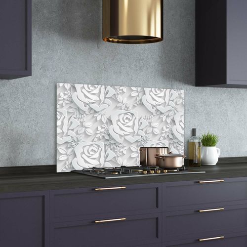 Tulup Kitchen Glass Splashback 100x70 Roses pattern — image 2