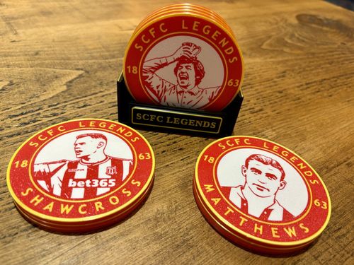 Stoke City Legends Coaster Set & Holder - Choose 6 — image 3