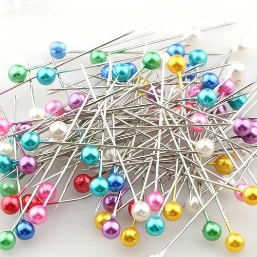 100 Sewing Pins Multicolor Head Pins Straight for Dressmaker Jewelery Decoration — image 5